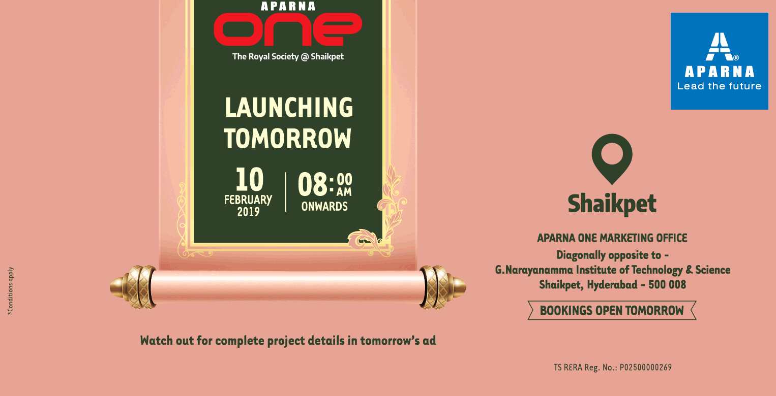 Launching Aparna One in Shaikpet, Hyderabad